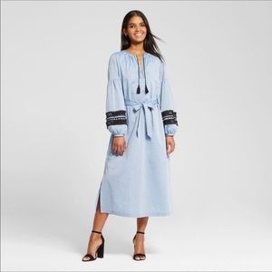 🆕Who What Wear Caftan Chambray Dress with Tassels